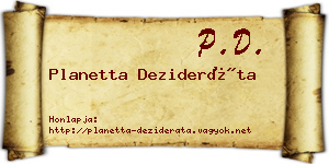 Planetta Dezideráta névjegykártya